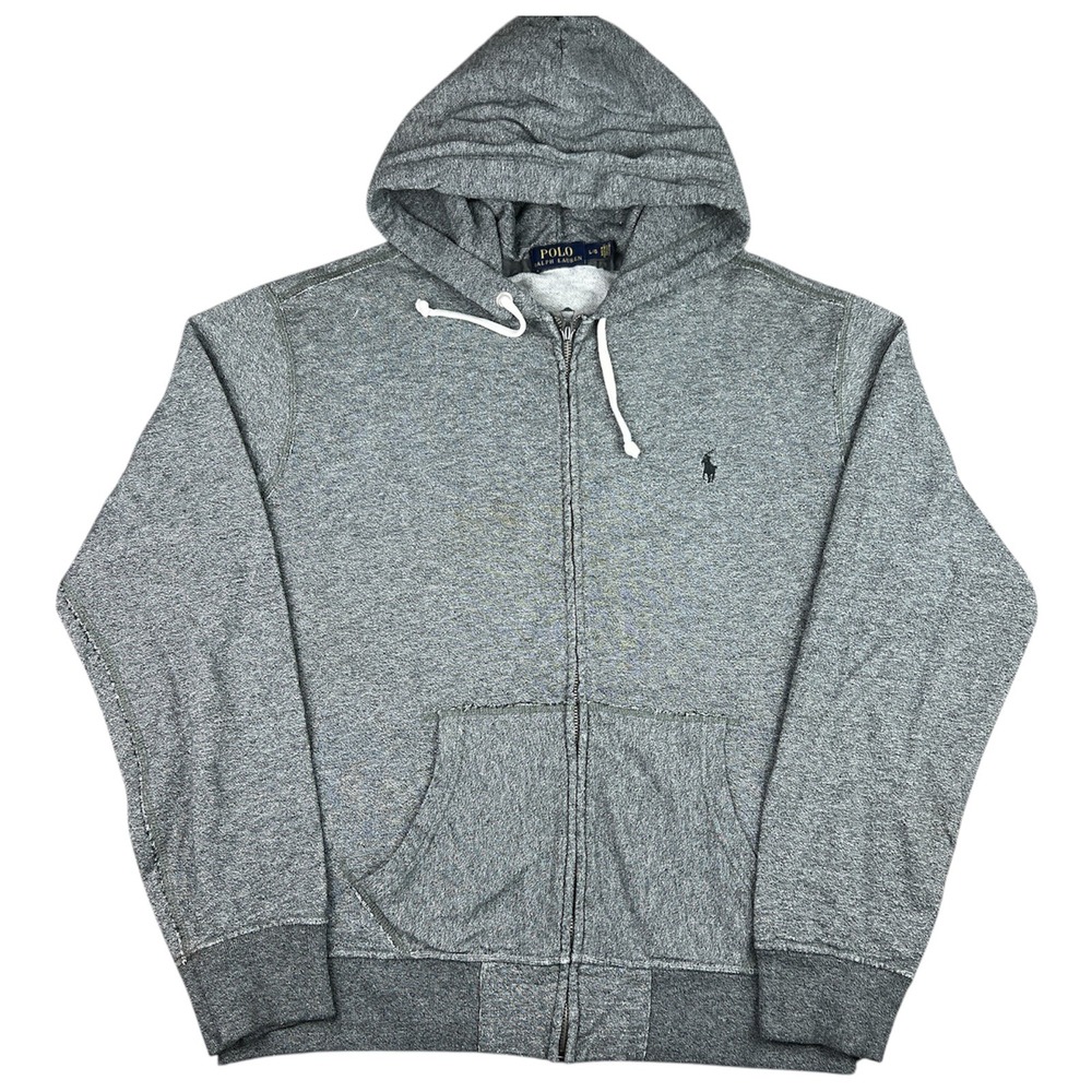 Polo Ralph Lauren Heather Gray Full‎ Zip Hoodie Men's Large Pony Logo Casual